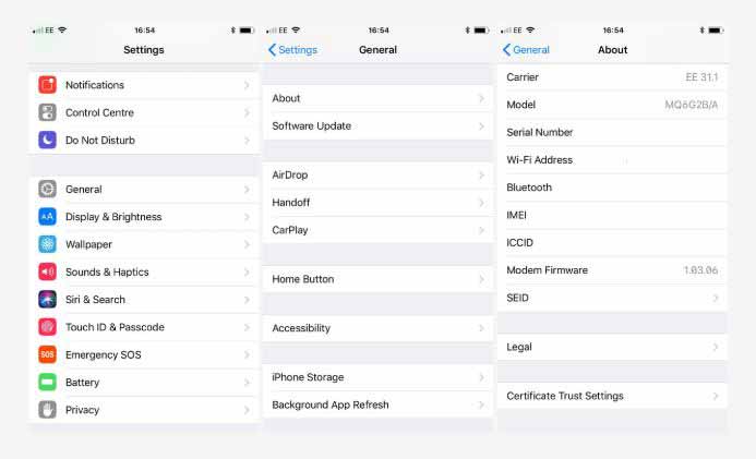 پیدا کردن کد imei آیفون