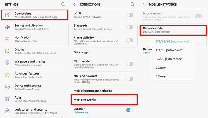 تنظیم Network Mode برای حل باز نشدن سایت با گوشی