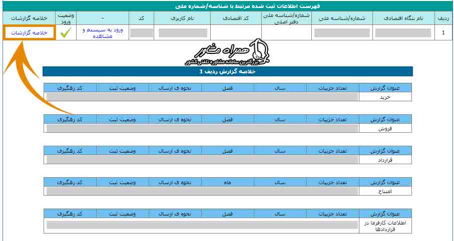 مشاهده سوابق معاملات فصلی در سامانه