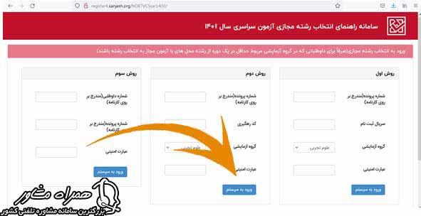 سیستم انتخاب رشته مجازی سازمان سنجش