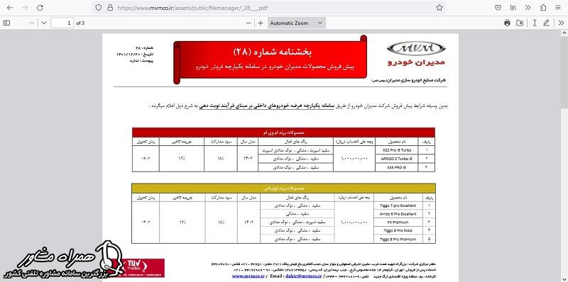 دانلود بخشنامه مدیران خودرو