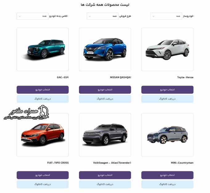 لیست خودروهای وارداتی ایثارگران