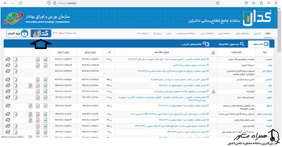 ورود به سایت کدال من