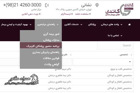 برنامه درمانگاه بیمارستان گاندی