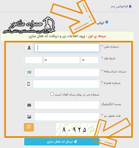 حل مشکل فراموشی رمز ثنا