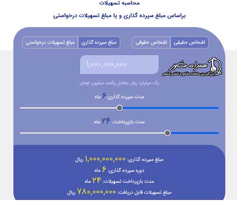 محاسبه گر آنلاین طرح ثمر