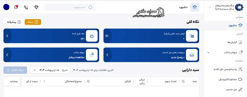 نحوه استعلام تعداد سهام با کدملی
