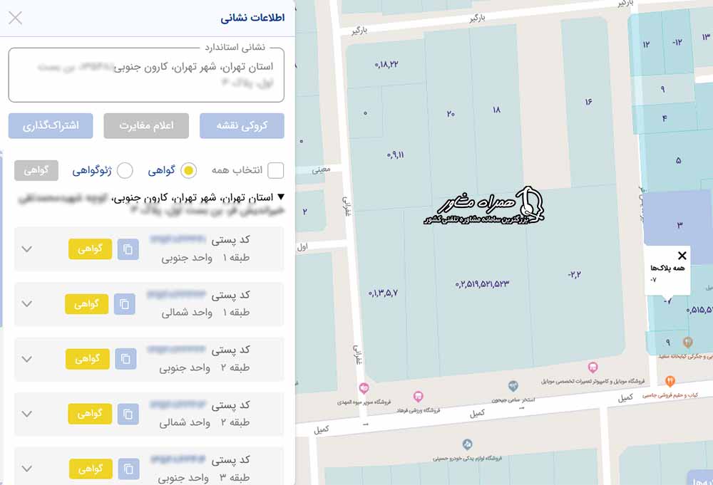 یافتن کد پستی از آدرس